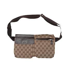 Gucci-Brown Gucci Monogram Belt Bag-Brown
