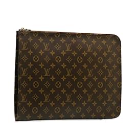 Louis Vuitton-Brown Louis Vuitton Monogram Poche Documents Portfolio Pouch-Brown