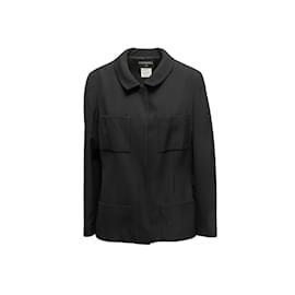 Chanel-Vintage Black Chanel Spring/Summer 2001 Wool Jacket Size FR 48-Black