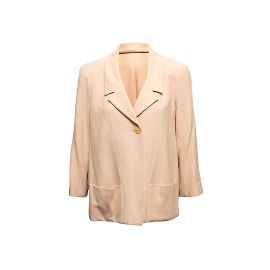 Vintage Beige Chanel Spring/Summer 2001 Linen Blazer Size FR 34 Beige
