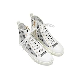 Louis Vuitton-White & Black Louis Vuitton Monogram High-Top Sneakers Size 38-White
