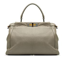 Fendi-Cartera Fendi Selleria Peekaboo plateada-Plata