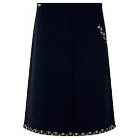 Chanel-3,4K$ New Paris / Byzance Black Tweed Skirt-Black