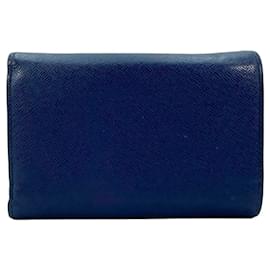 MCM-MCM Leather Wallet Dark Blue Blue Wallet Wallet Card Holder Case Medium-Blue