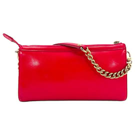 MCM-MCM Patent Leather Shoulder Bag Clutch Handbag Bag Small Red Pink-Red