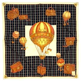 MCM Bandana Sciarpa Sciarpa da donna Cotone Nero Crema Cognac LogoStampa Multicolore