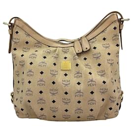 MCM-MCM Hobo Bag Shoulder Bag Handbag Shopper Bag Visetos Ivory Large-Other