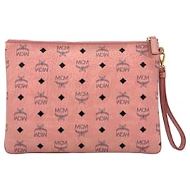 MCM-MCM LOVE Patch Pouch Pochette Pink Pink Bag Clutch Case Bag Limited Edition-Pink