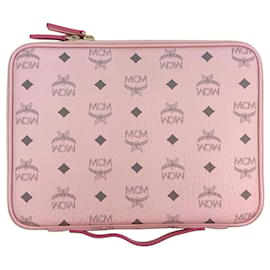 MCM-Custodia per iPad MCM 11 Custodia personalizzata Visetos Custodia piccola borsa rosa cipria con logo-Altro