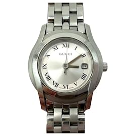 Gucci-gucci 5500L Ladies Watch Wristwatch Watch Swiss Made Steel Silver Swiss Made-Silvery