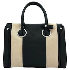 MCM-MCM Milla Tote Bag Medium Canvas Leather Black Cream Beige Top Handle Bag-Multiple colors