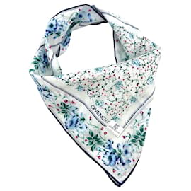 Givenchy-GIVENCHY Bandana Scarf Women's Scarf Cotton White Pink Green Flowers Logo Vintage-Multiple colors