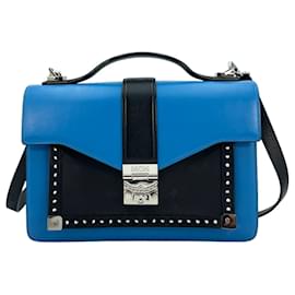 MCM-MCM Patricia Leather Nylon Shoulder Bag Crossbody Bag Blue Black Logo-Multiple colors