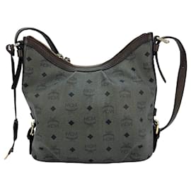 MCM-MCM Visetos Hobo Bag Anthracite Shoulder Bag Shopper Bag LogoPrint-Dark grey