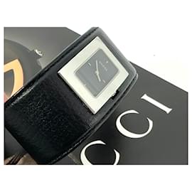Gucci-Gucci 7800 L Timepieces Reloj de Mujer Reloj Pulsera de Piel Reloj de Mujer Negro-Negro