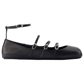 Cage Ballerinas – Alexander McQueen – Leder – Schwarz Schwarz