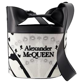 Alexander Mcqueen-Bandolera The Bucket Bow - Alexander McQueen - Cuero - Blanco-Blanco