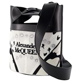 Alexander Mcqueen-The Bucket Bow Umhängetasche – Alexander McQueen – Leder – Weiß-Weiß