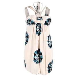 Marc by Marc Jacobs-Marc by Marc Jacobs Floral Print Mini Dress in Cream Rayon-White,Cream