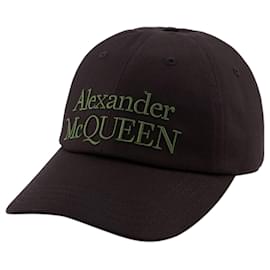 Alexander Mcqueen-Cappellino Stacked - Alexander McQueen - Cotone - Nero-Nero