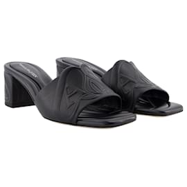 Alexander Mcqueen-Sandalias tacón foca - Alexander McQueen - Piel - Negro-Negro