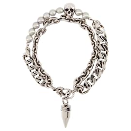 Alexander Mcqueen-Skl & Pearl Bracelet - Alexander McQueen - Metal - Metallic-Metallic