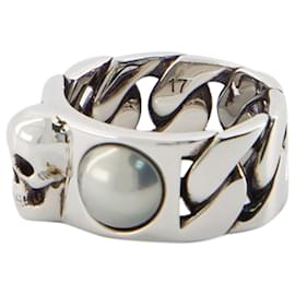 Alexander Mcqueen-Skl & Pearl Ring - Alexander McQueen - Metal - Metallic-Metallic