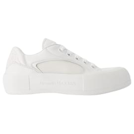 Alexander Mcqueen-Deck Sneakers – Alexander McQueen – Kalbsleder – Weiß-Weiß