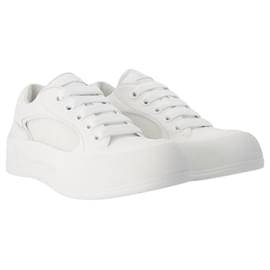 Alexander Mcqueen-Baskets Deck - Alexander McQueen - cuir de veau - Blanc-Blanc