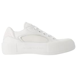 Alexander Mcqueen-Zapatillas Deck - Alexander McQueen - piel de becerro - Blanco-Blanco