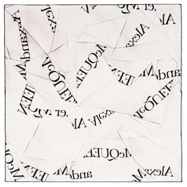 Alexander Mcqueen-Origami Logo Scarf - Alexander McQueen - Twill - Ivory-Brown,Beige