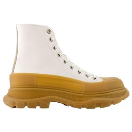 Botins Tread - Alexander McQueen - couro de bezerro - Bege Marrom Bege