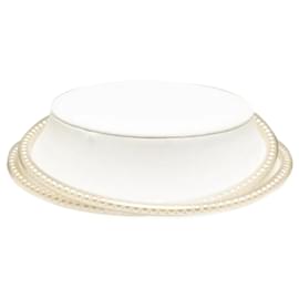 Chanel-Chanel Chanel Gold Plated PVC Fake Pearl Necklace Plastic Necklace in Very Good-Golden