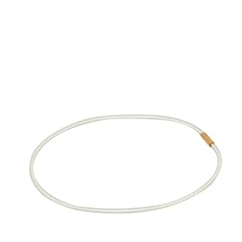 Chanel-Chanel Chanel Gold Plated PVC Fake Pearl Necklace Plastic Necklace in Very Good-Golden