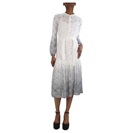 Burberry-Cream ombre lace midi dress - size UK 4-Cream