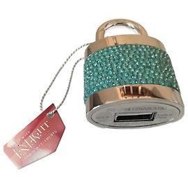 Swarovski Lock Out USB Keyring Turquoise Crystals Light blue