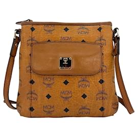 MCM-MCM Visetos Messenger Bag Handbag Shoulder Bag Crossbody Bag Cognac Small-Cognac