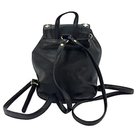 MCM-MCM Vintage Kordelzug Mini Rucksack Backpack X-Small Schwarz Bag Tasche-Schwarz