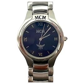 MCM-Relógio de pulso MCM Relógio de pulso Relógio de pulso fabricado na Suíça em aço prateado fabricado na Suíça unissex-Prata