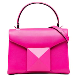 Valentino-Bolso satchel mini con tachuelas en rosa de Valentino-Rosa
