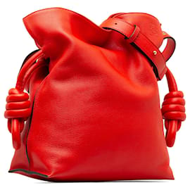 Loewe-Loewe Red Flamenco Knot Crossbody Bag-Red