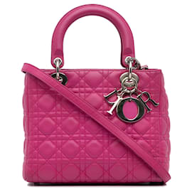 Dior-Dior Pink Medium Lambskin Cannage Lady Dior-Pink
