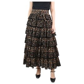 Ulla Johnson Multi floral printed ruffle maxi skirt - size UK 10 Multiple colors
