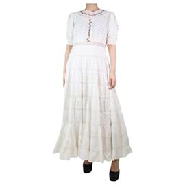 Autre Marque-White embroidered broderie anglaise maxi dress - size M-White
