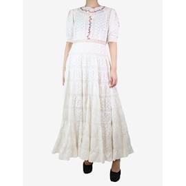Autre Marque-White embroidered broderie anglaise maxi dress - size M-White