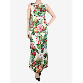 Dolce & Gabbana-Mehrfarbiges, ärmelloses Kleid mit Blumenmuster – Größe UK 8-Mehrfarben