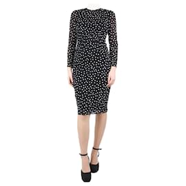 Dolce & Gabbana-Black silk polka dot dress - size UK 8-Black