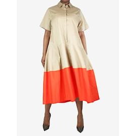 Autre Marque-Neutral colour-block midi dress - size UK 12-Other