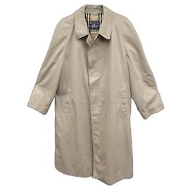 Burberry Raincoat Beige Cotton Polyester Beige