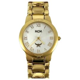 MCM-MCM Reloj de pulsera Reloj de pulsera Reloj de pulsera Reloj de pulsera Reloj de pulsera de acero chapado en oro de fabricación suiza unisex-Gold hardware